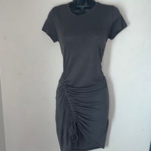 Grey stretch adjustable slit Tee Shirt Dress